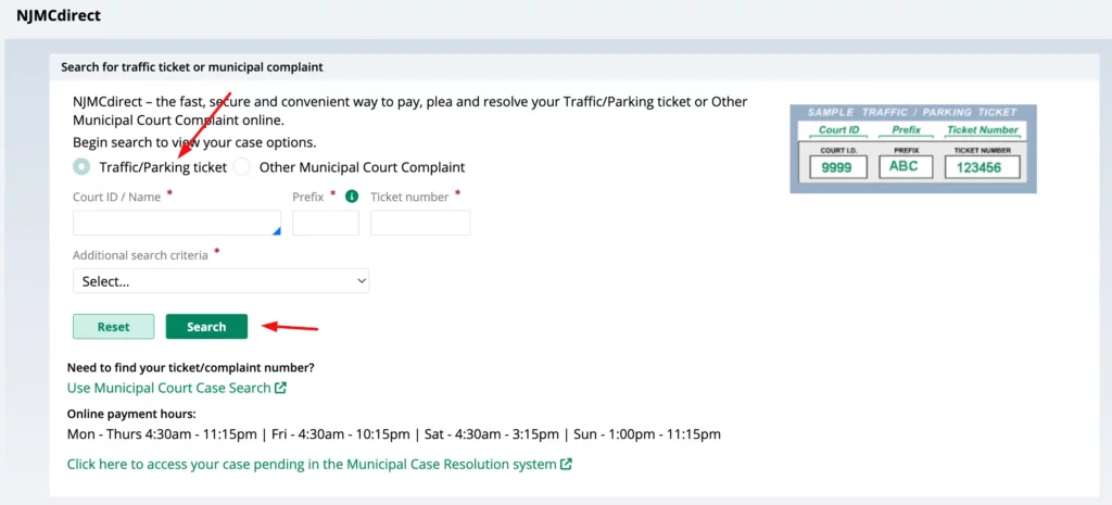 Pay NJMCDirect Traffic Ticket
